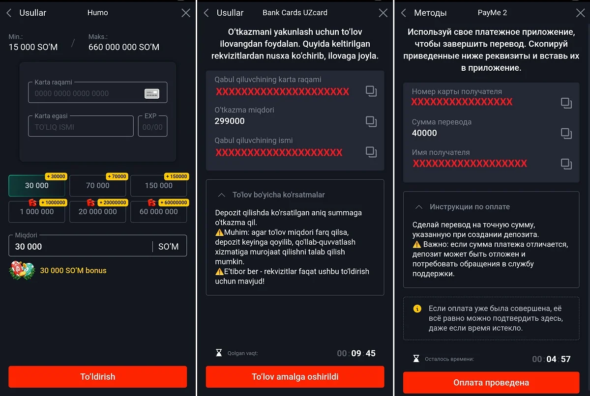 Pin-up hisobni depozit bilan to'ldirish
